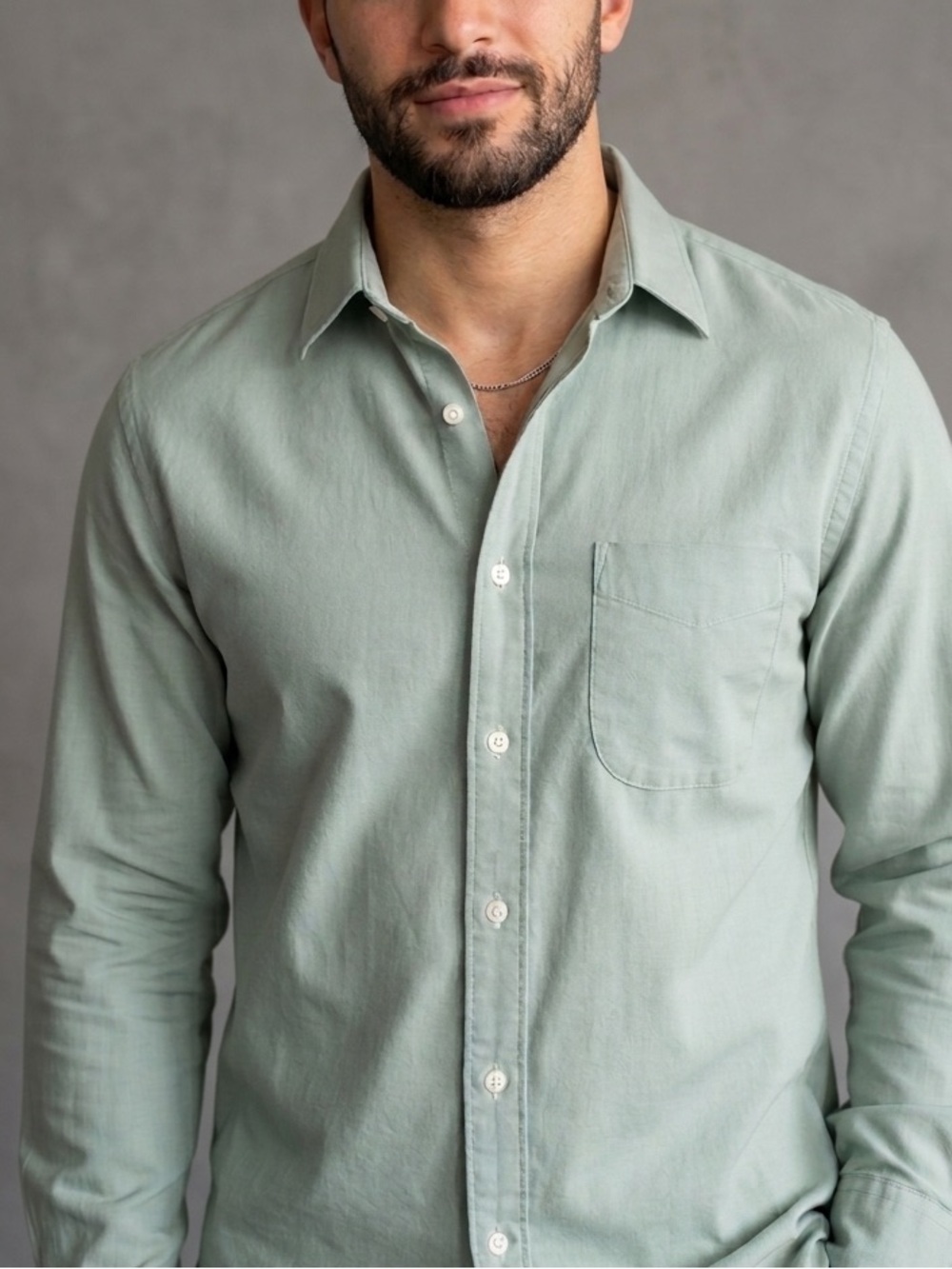 J. Crew‎ Men's Button-Down Shirt in Sage Green